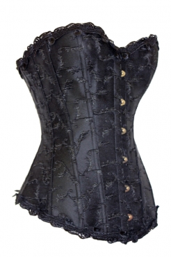 Deluxe Elegant Jacquard Weave Corset Black